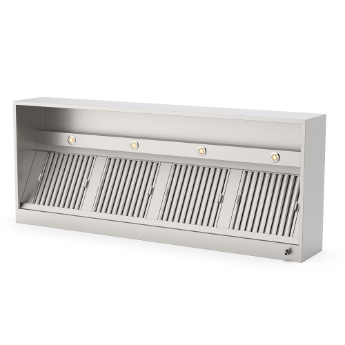 Extractor hood Box model with LED lighting and grease drain tap H400mm - Qusinox